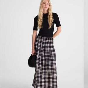Madewell NWT XS Smocked-Waist Maxi Skirt in Plaid